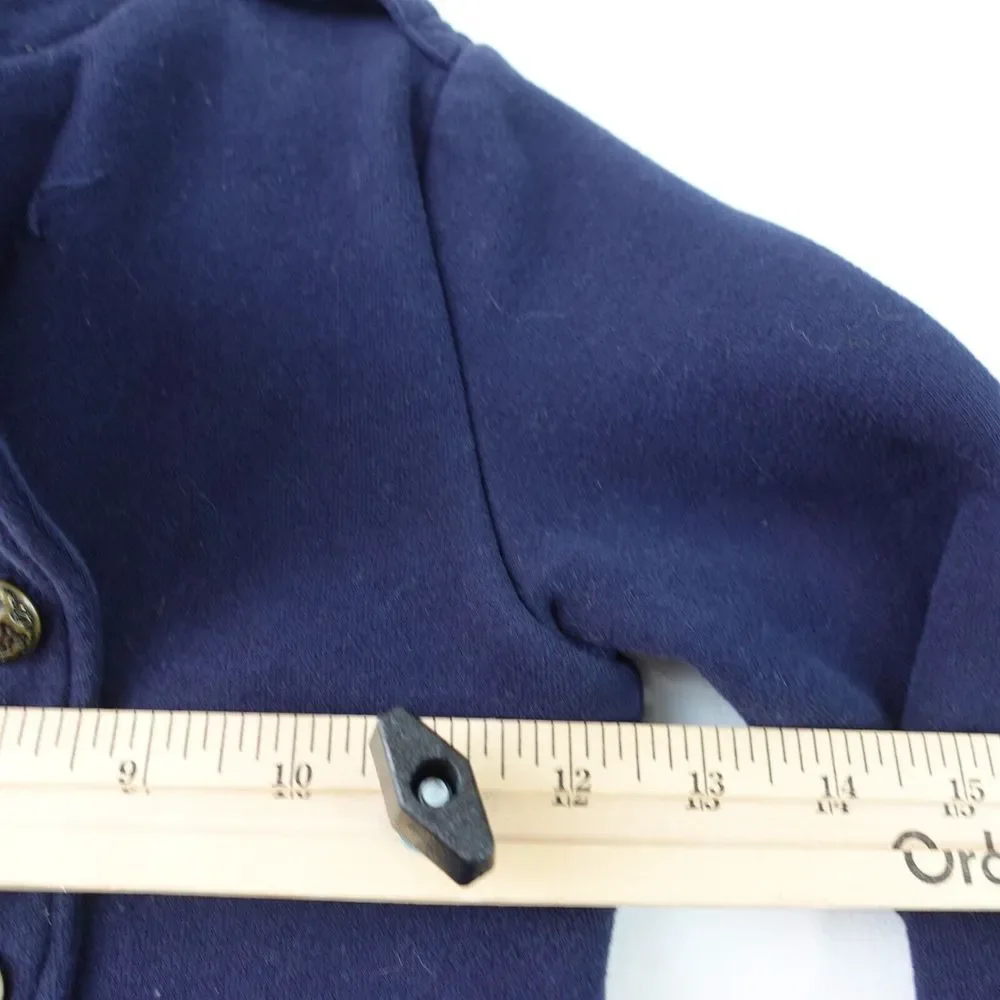 POLO‎ Ralph Lauren Girls Military Jacket 6 Navy Blue Crop Cotton Bronze Button